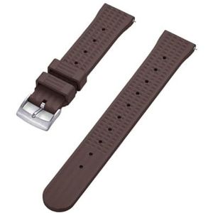 INEOUT Rubberen Horlogeband Stofdicht Waterdicht Snelsluiting Wafelband 20 Mm 22 Mm Geschikt For Heren Duikhorloges (Color : Brown Silver, Size : 22mm)