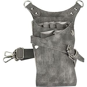 Een kapper, een heuptas, Verpakking van 6 PU leren kappersscharen en gereedschap heuptas holster veelkleurig(B)