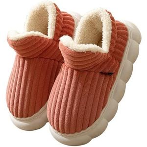 Vrouwen Winter Warme Pluche Katoenen Slippers Dikke Bodem Thuis Slippers Voor Mannen Indoor Outdoor Casual Schoenen, Rood2, 44-45