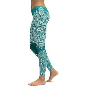 OXOLAMRIN Yogalegging voor dames, fitness, yoga, meerkleurig, verschillende maten, groen, M