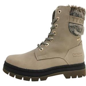 TOM TAILOR - Veterlaarsjes - Crème / Bruin / Lichtbruin