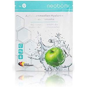 Neobömi® Hyaluron Gezichtsmasker, hooggedoseerde stofmasker met appelstamcellen van Neobömi®, anti-aging gezichtsmasker, perfecte Age Fit gezichtsverzorging, luxe beauty, oogpads effect, 8 + 2 stuks