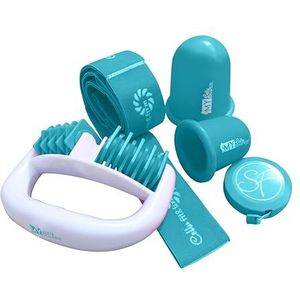 Stephanie Franck Beauty - Cellulitis massageapparaten set N°3 - met 1 massageroller My Body Shaper, 2 siliconen cupping glazen My Cellu Shaper (5,5 cm + 7 cm) + 1 yogaband - voor een strakke huid