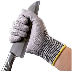 Snijbestendige handschoenen Niveau 5 Beschermende werkhandschoenen for mannen en vrouwen Bouwmechanica Tuinhandschoenen(Grey-3 pairs,Medium)
