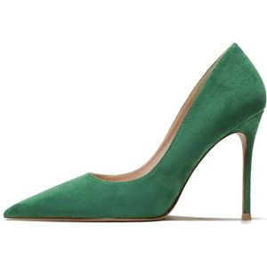 Schoenhakken- Elegante Damespumps - Stiletto-Sexy Naald-Hak - Gesloten Avond-Feest - Luxe Mode Vrouwelijke Schoenen Hak 60-CHC-19, 45 Groen, 39.5 EU
