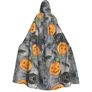 DURAGS Halloween grijze vleermuis spin pompoen unisex Halloween kostuum cape - volwassenen feestdecoratie mantel, capuchon cape voor alle gelegenheden