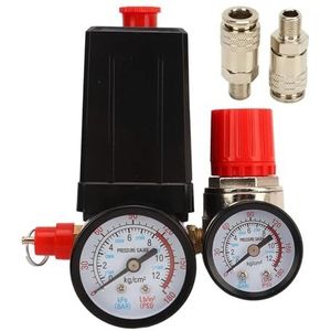 luchtdrukmeter manometer Luchtdrukregeling Luchtdrukschakelaar 4-weg automatische regelklepcontroller 0‑180PSI met meter