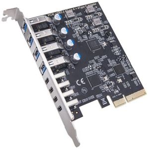 HIOPOIUYT 8Port PCIE aan USB3.2 Uitbreidingskaart PCIE 8X 16X Interfaces met 4xUSB C&4xUSB-poort voor zeer Snelheids Gegevensoverdracht