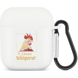Kip Whisperer Grappige Kip Lover Leuke Case voor AirPods 2&1 Shockproof Beschermende Hoofdtelefoon Gevallen Cover Met Sleutelhanger voor Mannen Vrouwen