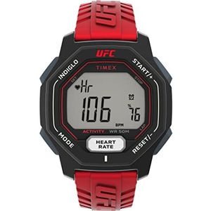 Timex UFC Men's Spark 46mm Watch - Red Strap Digital Dial Black Case