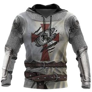Ridder Hoodie Vintage Armor Crusader Cross Pullover Jas Vintage Middeleeuwse Ridder Trui Sweatshirt, Stijl 05, XL