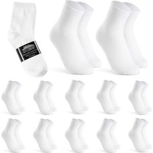 CityComfort Ademende kuitsokken voor kinderen, 12 stuks, Wit, 7-10 años