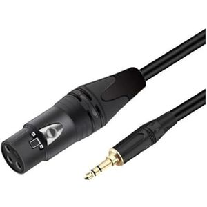 3.5mm naar 3Pin XLR Vrouwelijke Kabel Ongebalanceerde 1/8 inch Jack TRS Stereo Male naar XLR Vrouwelijke Microfoon Audio kabel (Color : Black Blue, Size : 15M)