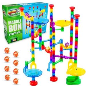Marble Genius - Marble Run - 130 Stukken - Doolhofbaan - Transparante en Glazen Marbels
