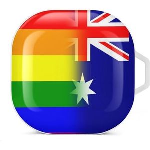 LGBT Pride Australië vlag oordopjes hoesje compatibel met Samsung hard shell beschermhoes wit stijl