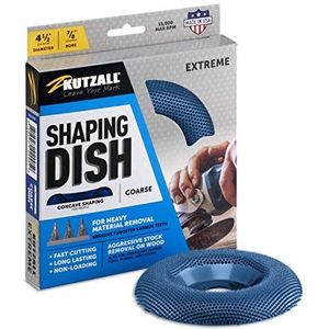 Kutzall Schotel met extreme vormgeving - grof, diameter 4-1⁄2"" (114,3 mm). Boring X 7⁄8"" (22,2 mm) - Haakse slijperbevestiging voor houtbewerking voor DeWalt, Bosch, Milwaukee, Makita. Schurend wolfraamcarbide, DW412X90