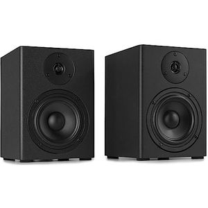 Vonyx SM50 Studio Monitor Speaker Set • 2-weg luidspreker • Vermogen: 140 Watt Max. (2 x 70 Watt) • 5.25"" subwoofer • 1"" tweeter • MDF behuizing • Bass en treble control • elegant design • zwart