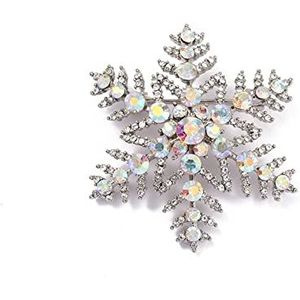 Crystal Broche Pin Voor Vrouwen Kerst Winter Vrouwen Oostenrijkse Crystal Bridal Elegante Prachtige Sneeuwvlok Bloem Broches 1Pcs, Eén maat, agaat