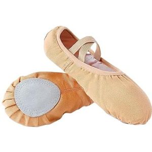 QAUUCP Balletschoenen voor meisjes, balletschoenen voor vrouwen, dansschoenen, canvas zachte zool, balletdansschoen voor meisjes en vrouwen, balletschoenen (bruin, 41)