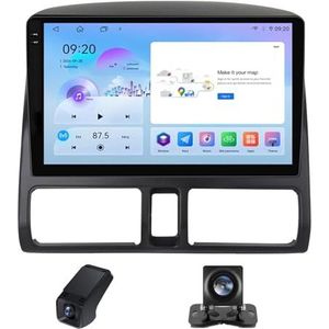 Carplay autoradio 2 Din geldt voor Honda CR-V CRV 2 2001-2006 met Android Auto Bluetooth 9 inch touchscreen autoradio met FM-radio/DSP GPS stuurwielbediening + achteruitrijcamera(C30Plus)