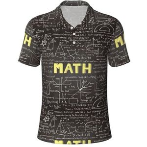 AYYQWE School Math Print Polo Shirts Korte Mouw Vochtafvoerende Casual Outdoor Activiteiten Camping Golf, Zwart, S