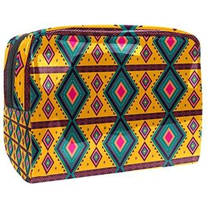 Waterdichte cosmetische tassen, geometrische gele reizen cosmetische tassen, multifunctionele draagbare make-up tassen, reizen cosmetische tas organizer voor vrouwen