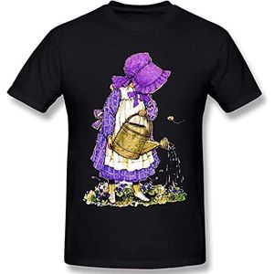 Holly Hobbie Men’s Cotton Crew Neck T Shirts Athletic Running Workout Short Sleeve Tee Tops Black overhemden(Small)