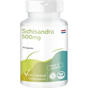 Schizandra 500mg - met 13,5mg schisandrine - 90 capsules - hoge dosering - veganistisch - biologisch beschikbare supplementen uit Duitsland | Vitamintrend