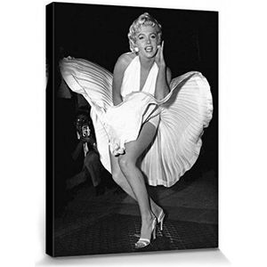 1art1 Marilyn Monroe Poster Kunstdruk Op Canvas Seven Year Itch, White Dress Scene Muurschildering Print XXL Op Brancard | Afbeelding Affiche 80x60 cm