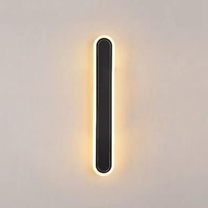 WRMING Oplaadbare wandlamp LED draadloze indoor wandlamp met schakelaar zwart metaal hallamp met batterij USB oplaadbare wandverlichting voor kinderkamer keuken trap, warm wit, 40 cm 10 W