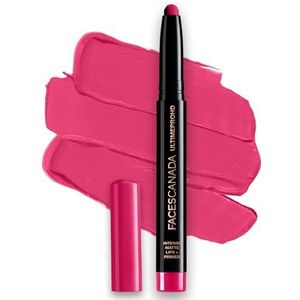 FACES CANADA Ultime Pro Hd Intense Matte Lipstick + Primer - Dash Of Pink (Roze), 1,4G 9Hr Langdurig Onberispelijk Hd Matte Finish Intense Kleur Lichtgewicht Glad Glide Primer doordrenkt
