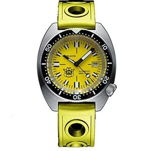 STEELDIVE SD1977T Geel Dial Duik Horloge NH35 Beweging Lichtgevende 200 M Waterdichte Mechanische Horloge voor Mannen, gele band