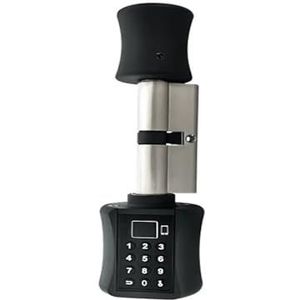 Slim slot Bluetooth-cilinder TUYA-app Wachtwoord Vinrafdruk Slim Deurslot Digitaal Toetsenbord Code Keyless Elektrisch Slot(Nero,100mm)
