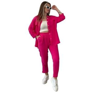 Leader of the Beauty - Zomer Shirt Broek Pak - Rozerood - Lichtgewicht Elastische Broek Set Tweedelig