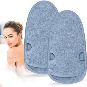 2 stuks peelinghandschoenen, peelinghandschoenen, lichaam, lichaamscrubhandschoen met duimgaten, exfoliërende handschoenen, massagehandschoenen, voor sauna, douche (grijs)