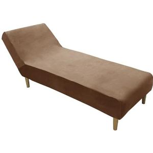 Fluwelen Pluche Chaise Lounge Hoes Luxe Chaise Stoel Hoes Stretch Armloze Chaise Lounge Beschermers Wasbare Fauteuil Bankhoes Voor Woonkamer Slaapkamer(Color:Camel)