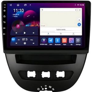 Android 13 GPS Navigation Stereo voor Peugeot 107/Toyota Aygo/Citroen C1 2005-2014 10 Inch 2 Din Car Stereo Radio met CarPlay AHD Omgekeerd beeld Bedieningselementen op het stuur(S1 1G+32G)