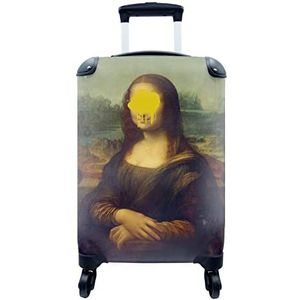 MuchoWow® Koffer - Mona Lisa - Leonardo da Vinci - Geel - Past binnen 55x40x20 cm en 55x35x25 cm - Handbagage - Trolley - Fotokoffer - Cabin Size - Print