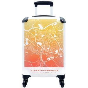 MuchoWow® Koffer - Stadskaart - 's-Hertogenbosch - Nederland - Oranje - Past binnen 55x40x20 cm en 55x35x25 cm - Handbagage - Trolley - Fotokoffer - Cabin Size - Print