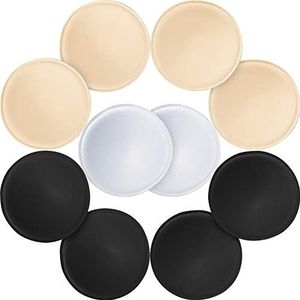 SKENGWEL 5 paar ronde beha inzetstukken pads, verwijderbare en wasbare beha cups inzetstukken voor bikini's top badpak sport beha, 5 paar Beige B/C 3color