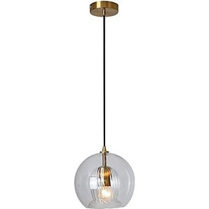 Enkele kop helder glas Hanglamp Creatieve wereldbol Moderne kroonluchter Verstelbare hangende Plafondlamp Geschikt voor toog, slaapkamer, woonkamer en eetkamer