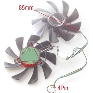 2pcs T129215SU 12V 0.50A 85mm 4Wire 4Pin VGA Fan For ASROCK RX5600XT for Challenger D OC V2 Graphics Card Cooling(T129215SU-set)