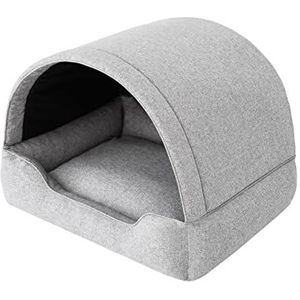 Doggy Hondenmand, hondenbed, kattenbed, hondenhok, huisdierenbed, hondensofa, mand, hondenkussen, slaapplaats, asgrijs, 60 x 47 cm