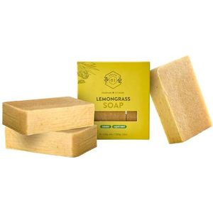 Crate 61 Lemongrass Soap 3-pack, 100% veganistisch koud proces, geparfumeerd met hoogwaardige etherische oliën, voor mannen en vrouwen, gezicht en lichaam. ISO 9001-gecertificeerde fabrikant