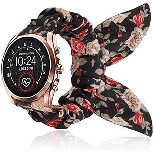 LvBu Armband compatibel met Michael Kors Bradshaw 2, zachte schattige strik haarelastiekjes horlogeband voor Michael Kors Access Gen 5 Bradshaw Smartwatch, bloem, Riemen.