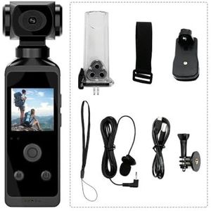 4K Ultra HD Pocket Action Camera 270° Draaibaar Vlog Wifi Sportcamera Waterdichte Behuizing Helm Reis Fiets Bestuurder Recorder(Only Camera,Camera)