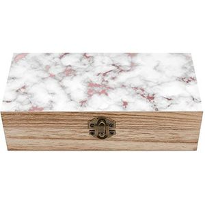 Wit Marmer Rose Gouden Houten Doos Met Deksel Opbergdozen Organiseren Sieraden Doos Decoratieve Dozen Voor Vrouwen Mannen