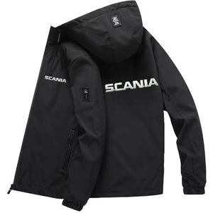 Herensweatshirt met capuchon en rits voor SCANIA Casual lichtgewicht jassen met capuchon Lente Herfst Pulloverjas met lange mouwen en zak,Black- 3XL