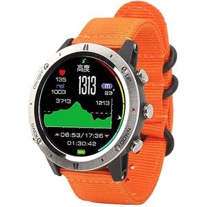 Fitness Smartwatch, 1,28 Inch IPS TFT Volledig Touchscreen Muziekbediening Heren Digitaal Sporthorloge Hartslagmeting voor Bergbeklimmen (OD Groen)