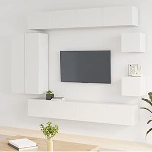 DIGBYS Meubels-sets-8-delige tv-kast set wit ontworpen hout